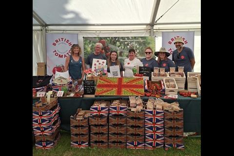 Volunteers from tomato suppliers helped out on the stand